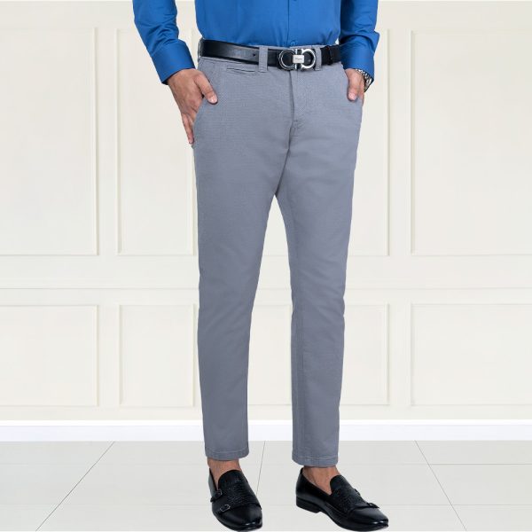 Classic Grey Color Slim Fit Twill Pant - RichMan BD