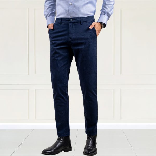 Men's Premium Navy Check Smart Shape Pant by Richman - RichMan BD