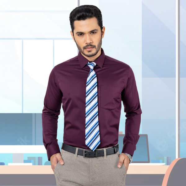 Men’s Maroon Color Full Sleeve Formal Shirt