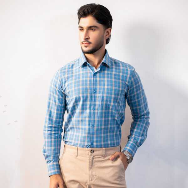 Richman Classic Blue Color Premium Slim Fit Shirt