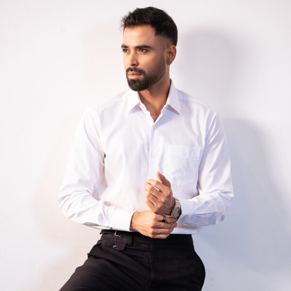 iNFINITY Classic White Color Premium Formal Shirt