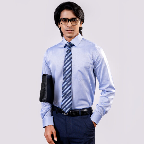 Richman Men’s Sky Blue Color Cufflink Premium Formal Shirt