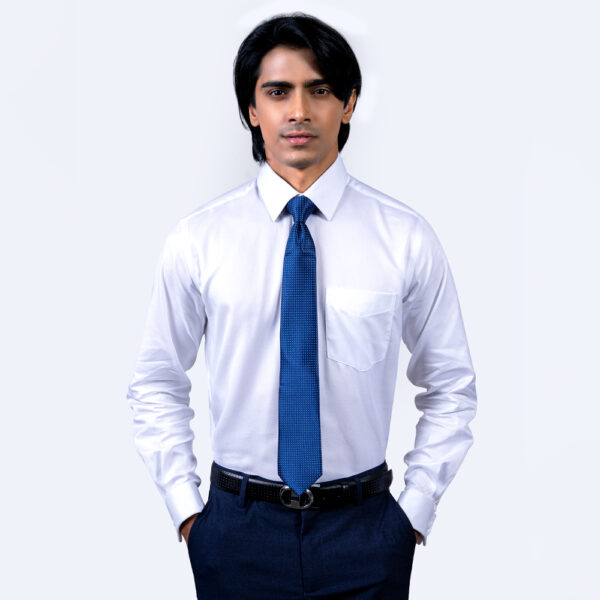 Richman Men’s White Color Premium Cufflink Formal Shirt