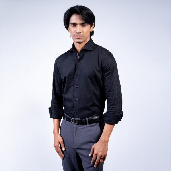 Richman Men’s Black Color Slim Fit Premium Shirt