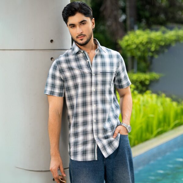 Richman Premium Ultra Slim White Check Shirt Richman Premium Ultra Slim White Check Shirt