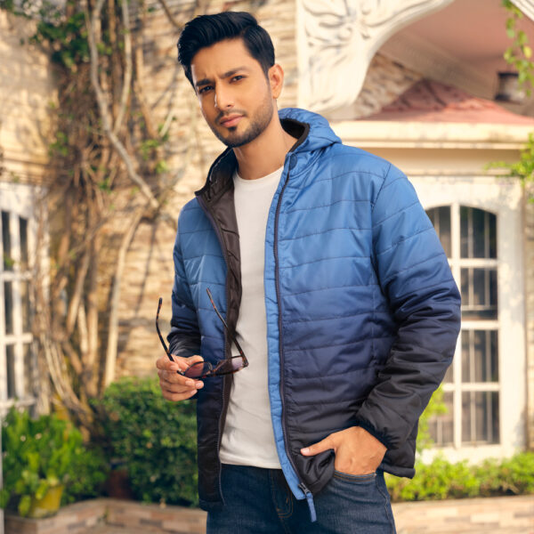 RICHMAN Men’s Blue Color Hoodie Padding Jacket RICHMAN Men’s Blue Color Hoodie Padding Jacket