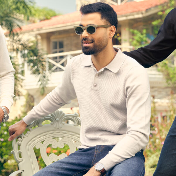 RICHMAN Men’s Long Sleeve Lite Ash Color Premium Sweater