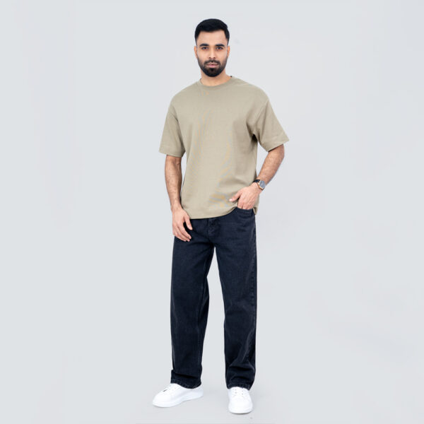 Richman Olive Color Round Neck Drop Shoulder T-Shirt Richman Olive Color Round Neck Drop Shoulder T-Shirt