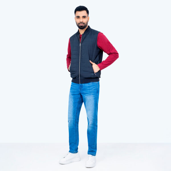 Richman Men’s Woven Black Color Half Sleeve Vest