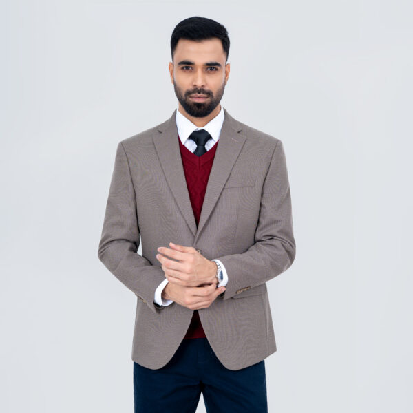 Richman Classic Dark Khaki Color Slim Fit Blazer