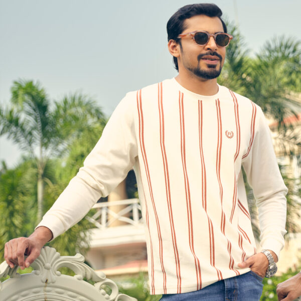 Richman Round Neck Full Sleeve Stripe T-Shirt Richman Round Neck Full Sleeve Stripe T-Shirt