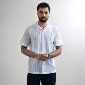 Richman Men’s Half Sleeve Printed Off-White Hawai Shirt