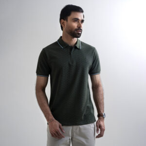 Richman Men’s Classic Green Textured Polo Shirt