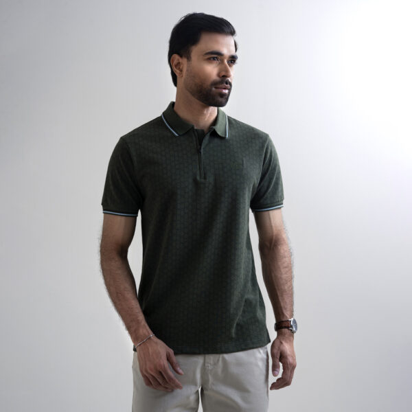Richman Men’s Classic Green Textured Polo Shirt