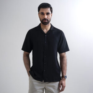 Richman Men’s Black Half Sleeve Hawai Shirt