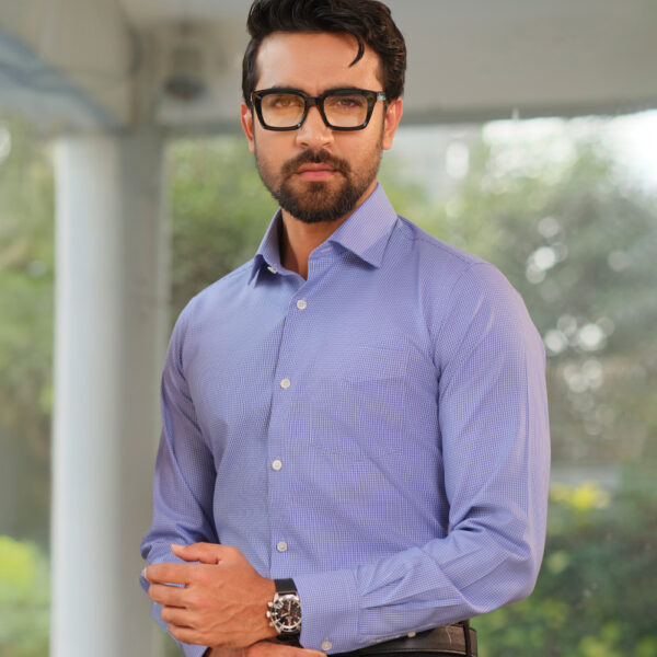 Infinity Men’s Sky Texture Premium Slim-Fit Formal Shirt