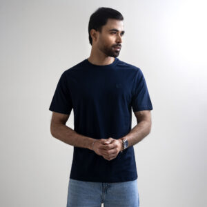 Richman Men’s Navy Color Round Neck T-Shirt