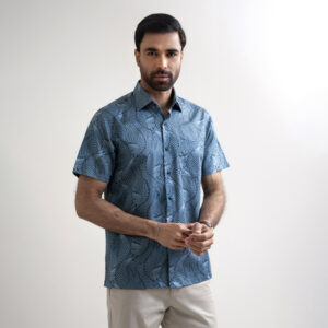 Richman Men’s Lite Sky Half Sleeve Printed Hawai Shirt
