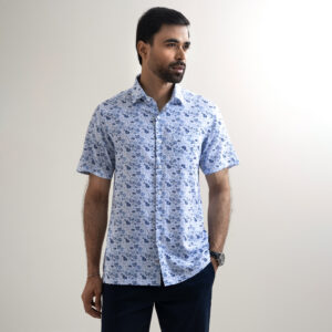 Richman Men’s Half Sleeve Navy Printed Hawai Shirt