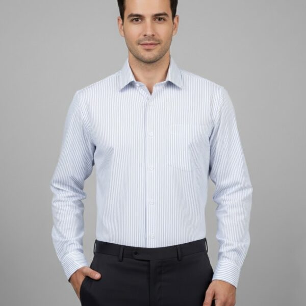 INFINITY Men’s Regular Fit Off-White Stripe Shirt