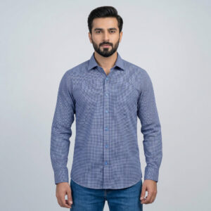 Infinity Blue Color Men’s Premium Regular Fit Shirt 