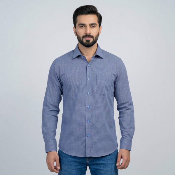Infinity Blue Color Men’s Premium Regular Fit Shirt 