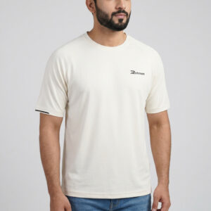 Richman Men’s Cream Color Round Neck T-Shirt