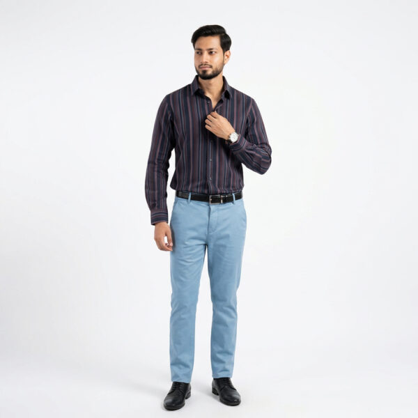 Infinity Men’s Navy Stripe Premium Slim Fit Shirt