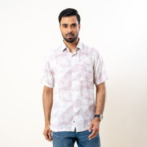 Infinity Men’s Half Sleeve White Printed Hawai Shirt