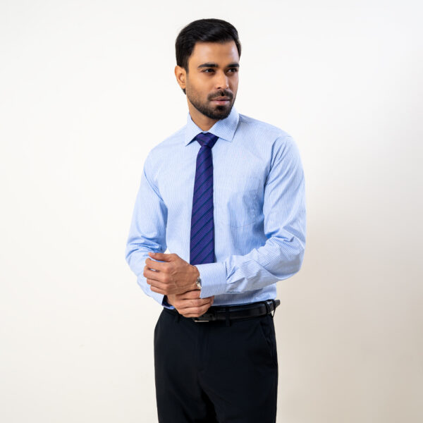 Infinity Men’s Sky Color Stripe Premium Regular Fit Shirt