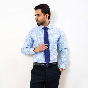 Infinity Men’s Blue Color Premium Check Regular Fit Shirt