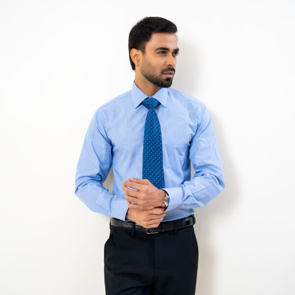 Infinity Men’s Blue Stripe Premium Regular Fit Shirt