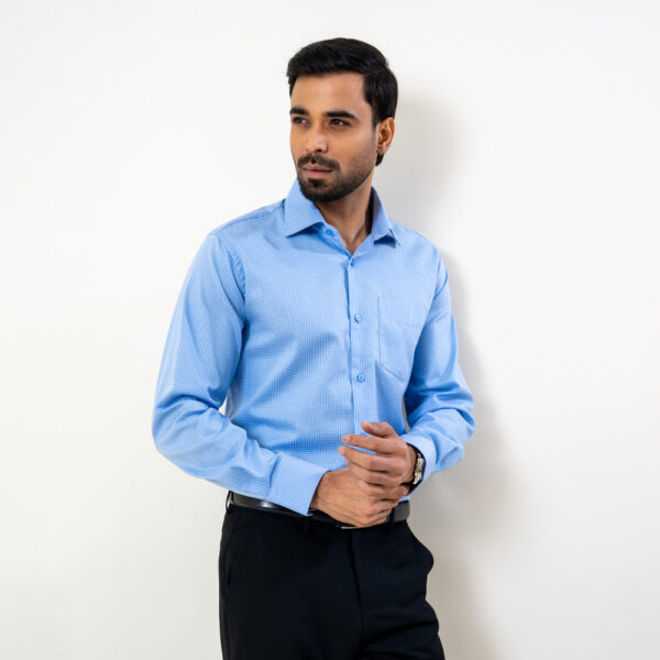 Infinity Men’s Sky Color Premium Check Regular Fit Shirt