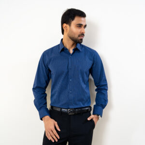 Infinity Men’s Navy Stripe Premium Regular Fit Shirt