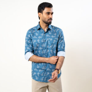 Infinity Men’s Sea Green Slim Fit Casual Shirt