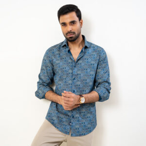 Infinity Men’s Dark Blue Ultra Slim Fit Casual Shirt