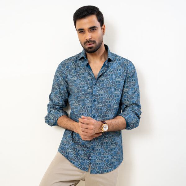 Infinity Men’s Dark Blue Ultra Slim Fit Casual Shirt