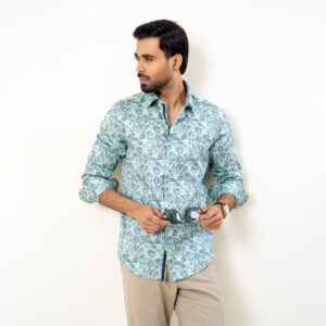 Infinity Men’s Pastel Print Ultra Slim Fit Casual Shirt