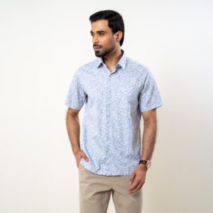 Infinity Men’s Half Sleeve White Printed Hawai Shirt