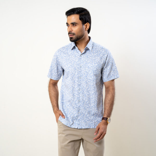 Infinity Men’s Half Sleeve White Printed Hawai Shirt