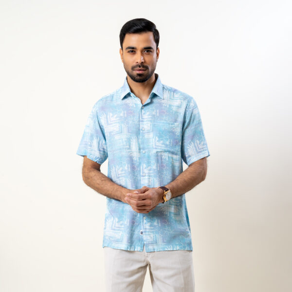 Richman Men’s Half Sleeve Sky Printed Hawai Shirt