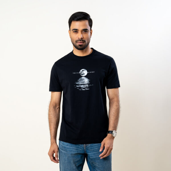 Richman Men’s Black Color Round Neck T-Shirt