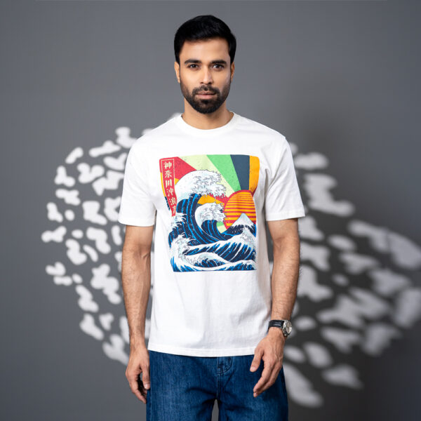 Richman Men’s White Color Round Neck T-Shirt