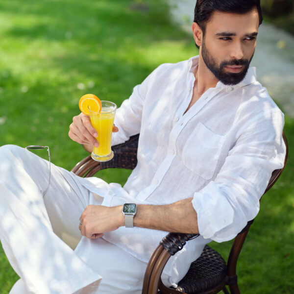 Richman White Color Slim Fit Irish Linen Casual Shirt Richman White Color Slim Fit Irish Linen Casual Shirt