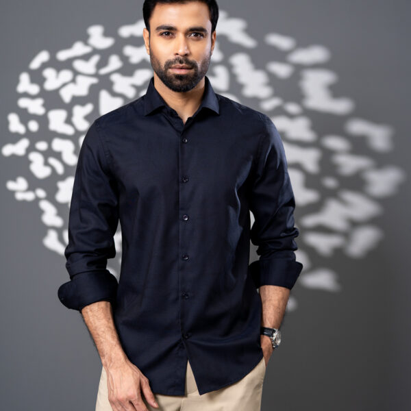 Richman Black Color Slim Fit Premium Casual Shirt Richman Black Color Slim Fit Premium Casual Shirt