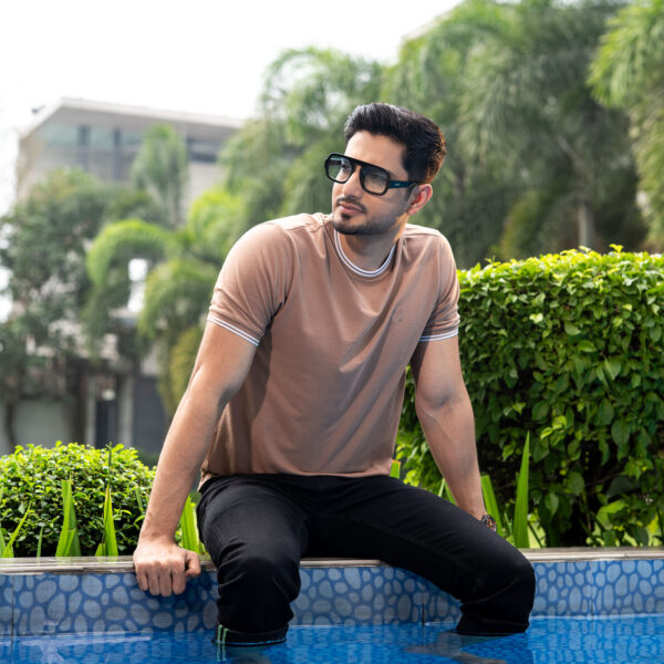 Richman Men’s Brown Color Round Neck T-Shirt Richman Men’s Brown Color Round Neck T-Shirt