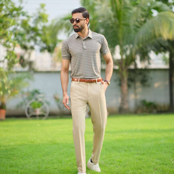 Richman Men’s Ash Color Stripe Premium Polo Shirt Richman Men’s Ash Color Stripe Premium Polo Shirt