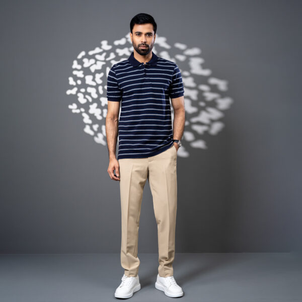 Richman Men’s Navy Color Stripe Premium Polo Shirt Richman Men’s Navy Color Stripe Premium Polo Shirt