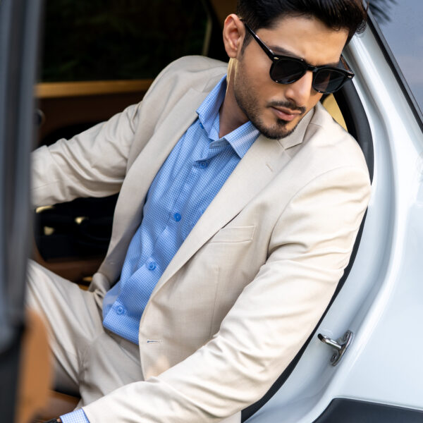 RICHMAN MENS SLIM FIT BEIGE COLOR BLAZER
