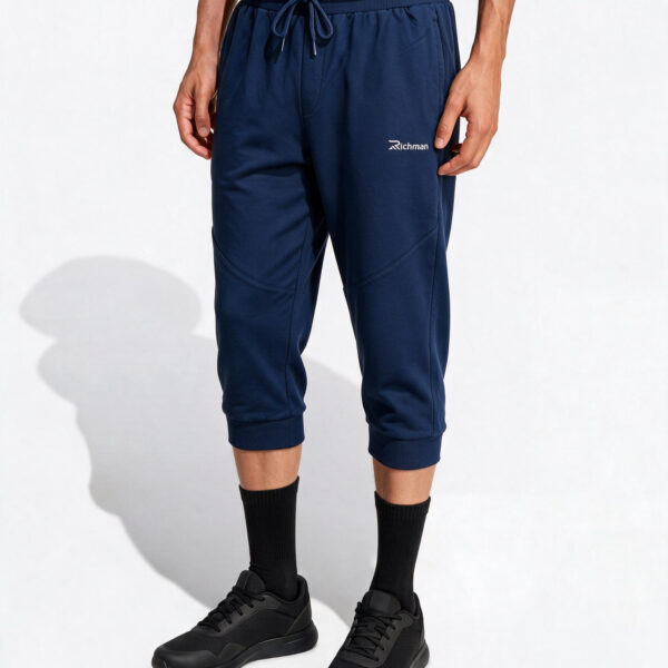 RICHMAN MEN’S BLUE COLOR ATHLETIC CROPPED PANT RICHMAN MEN’S BLUE COLOR ATHLETIC CROPPED PANT